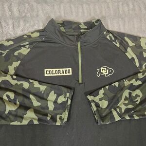 Colosseum Colorado Buffaloes Mens 3XL Camo 1/4 Zip Pullover Black Green NCAA
